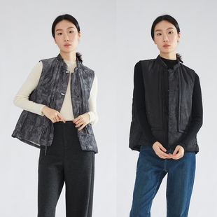 特惠 95白鹅绒羽绒马甲新中式加厚马夹立领国风坎肩百搭2025新款