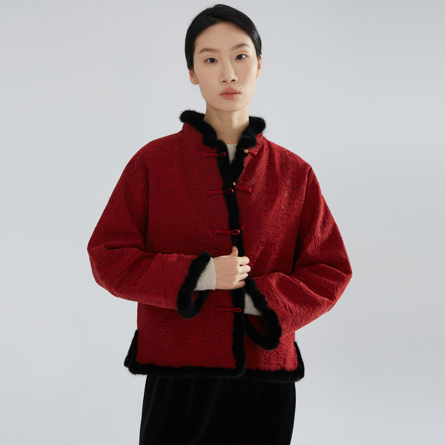 一丝牵浮雕锦油绸真丝香云纱夹棉貂毛外套桑蚕丝新中式棉衣棉服冬,女装/女士精品,短外套,淘宝优惠券,粉丝福利购,淘宝优惠卷