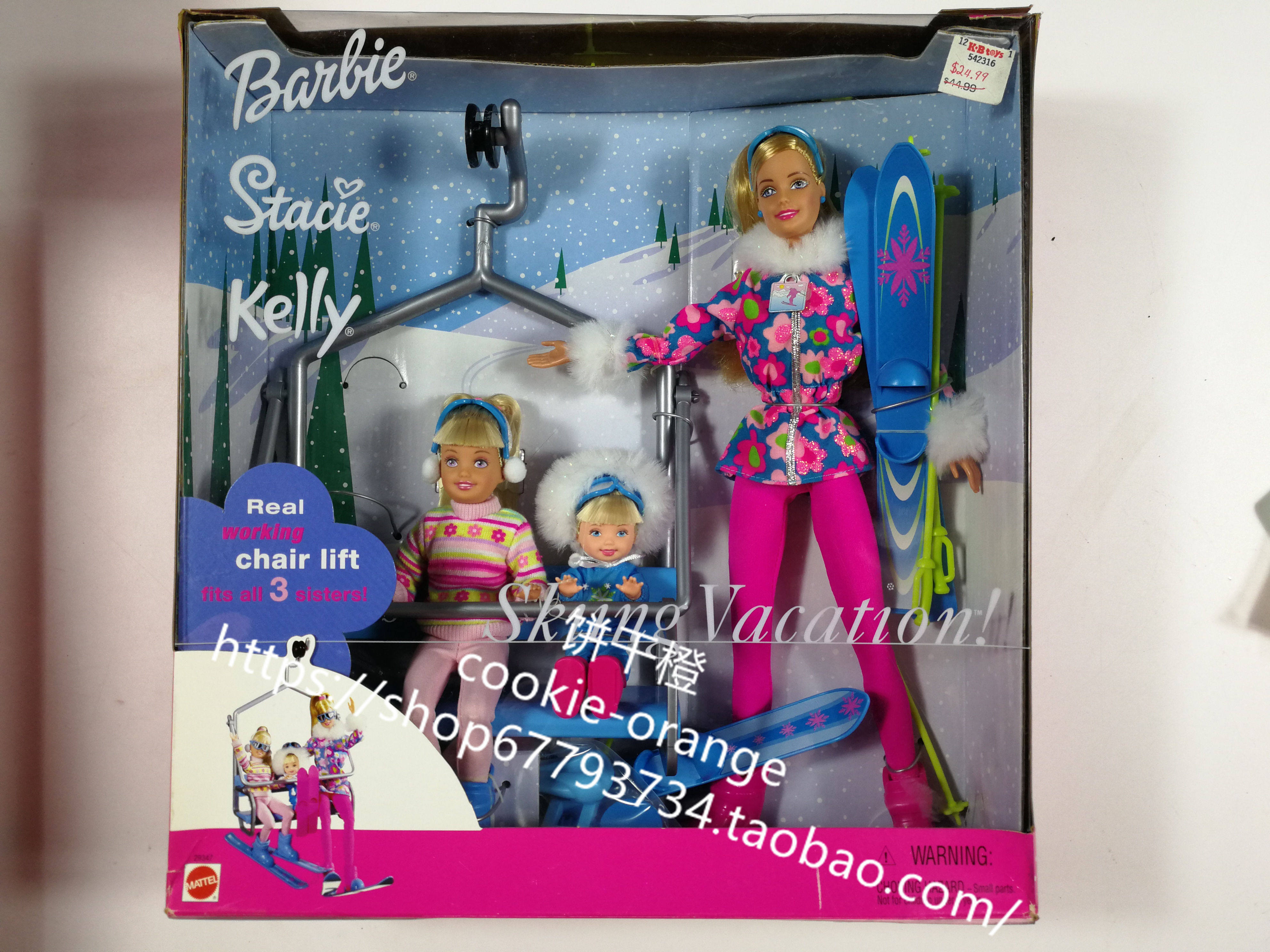 预 Barbie Skiing Vacation kelly 2000 滑雪假期芭比凯莉娃娃