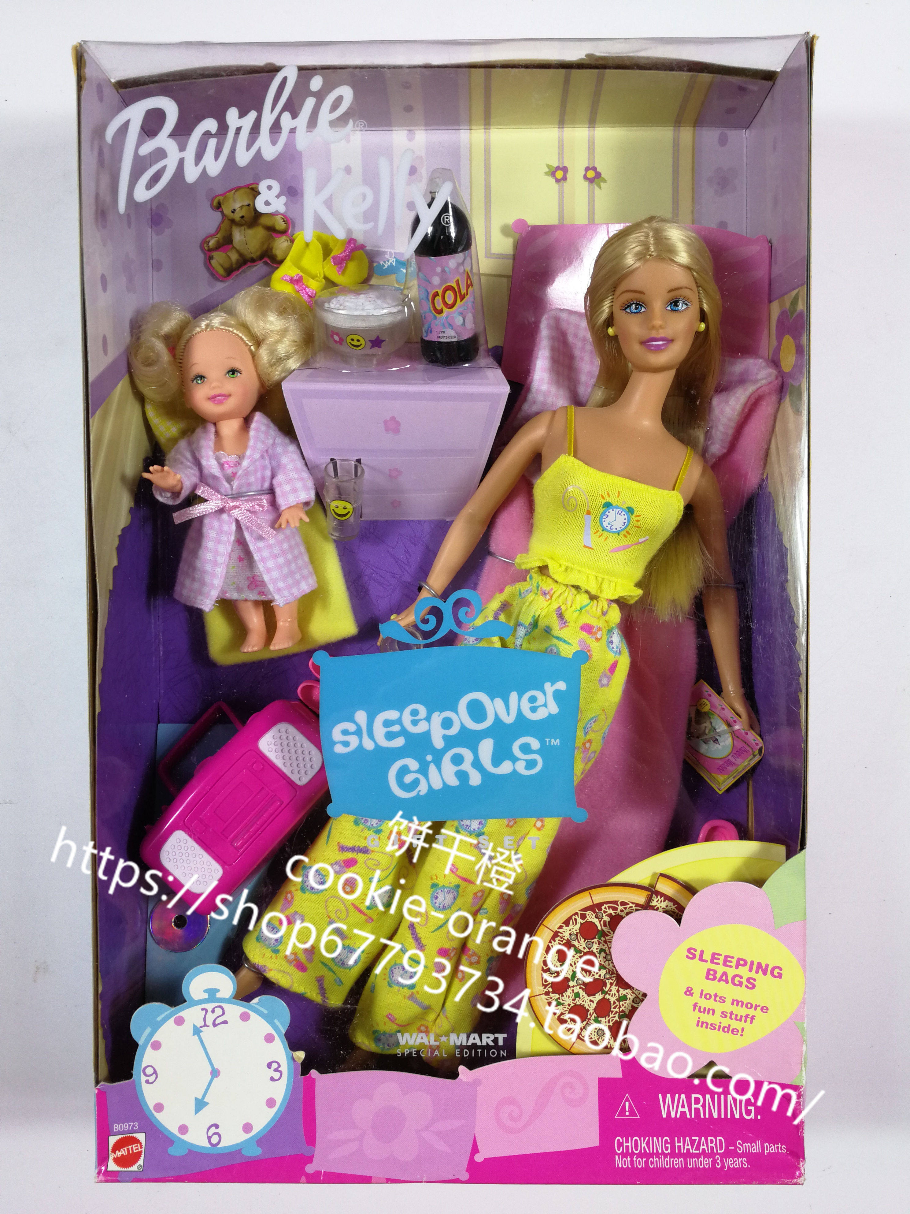 发 Barbie Kelly Sleep Over Girls 2002 睡衣芭比凯莉娃娃 稀少