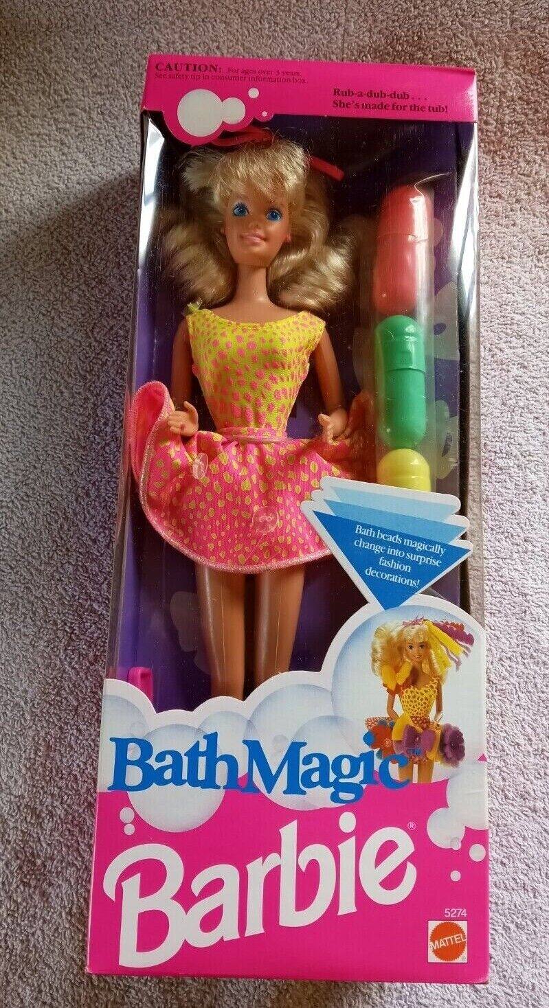 发 Barbie Bath Magic 1991 洗浴魔法开口笑芭比娃娃