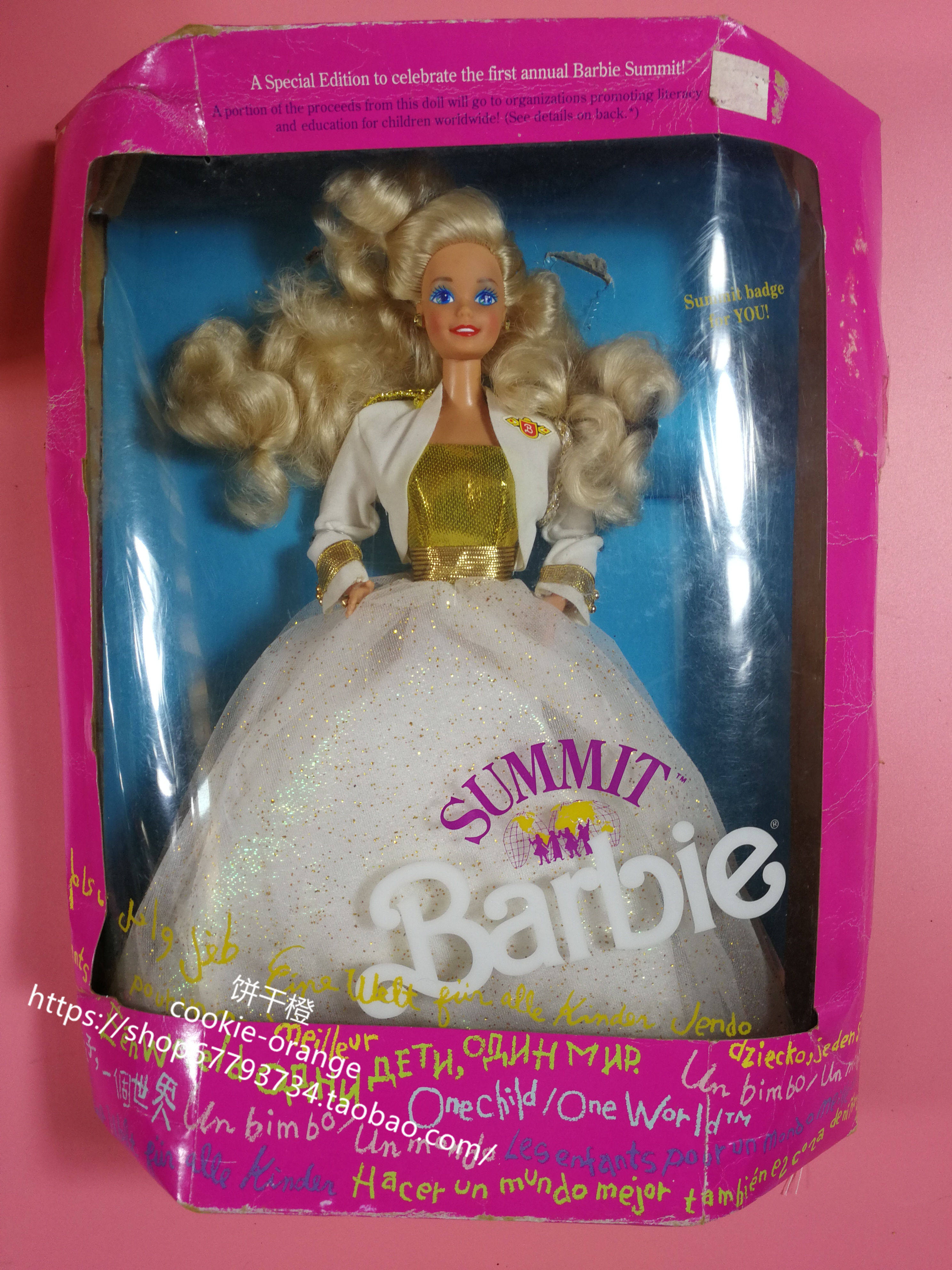 发 barbie summit 1990 金发 芭比首届年会纪念版