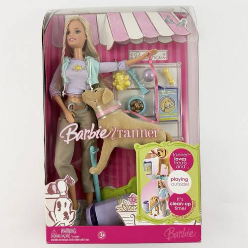 发Barbie Tanner Pet Trainer Pooping Dog 2006芭比娃娃贪吃狗狗
