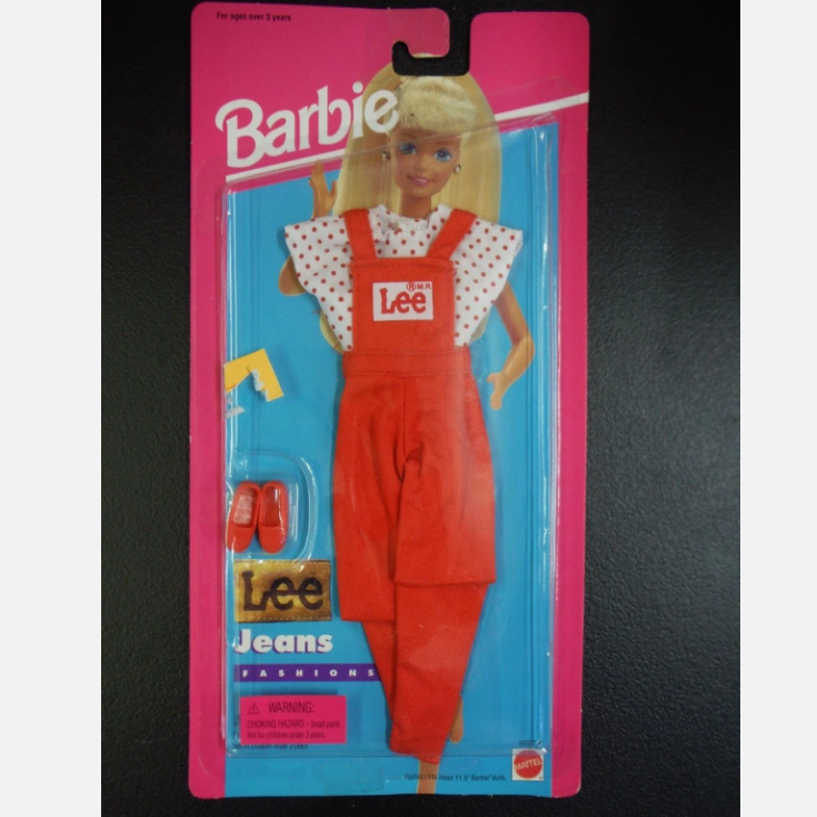 发 Barbie Lee Jean Fashions 68307 1995芭比娃娃红色牛仔裤衣服