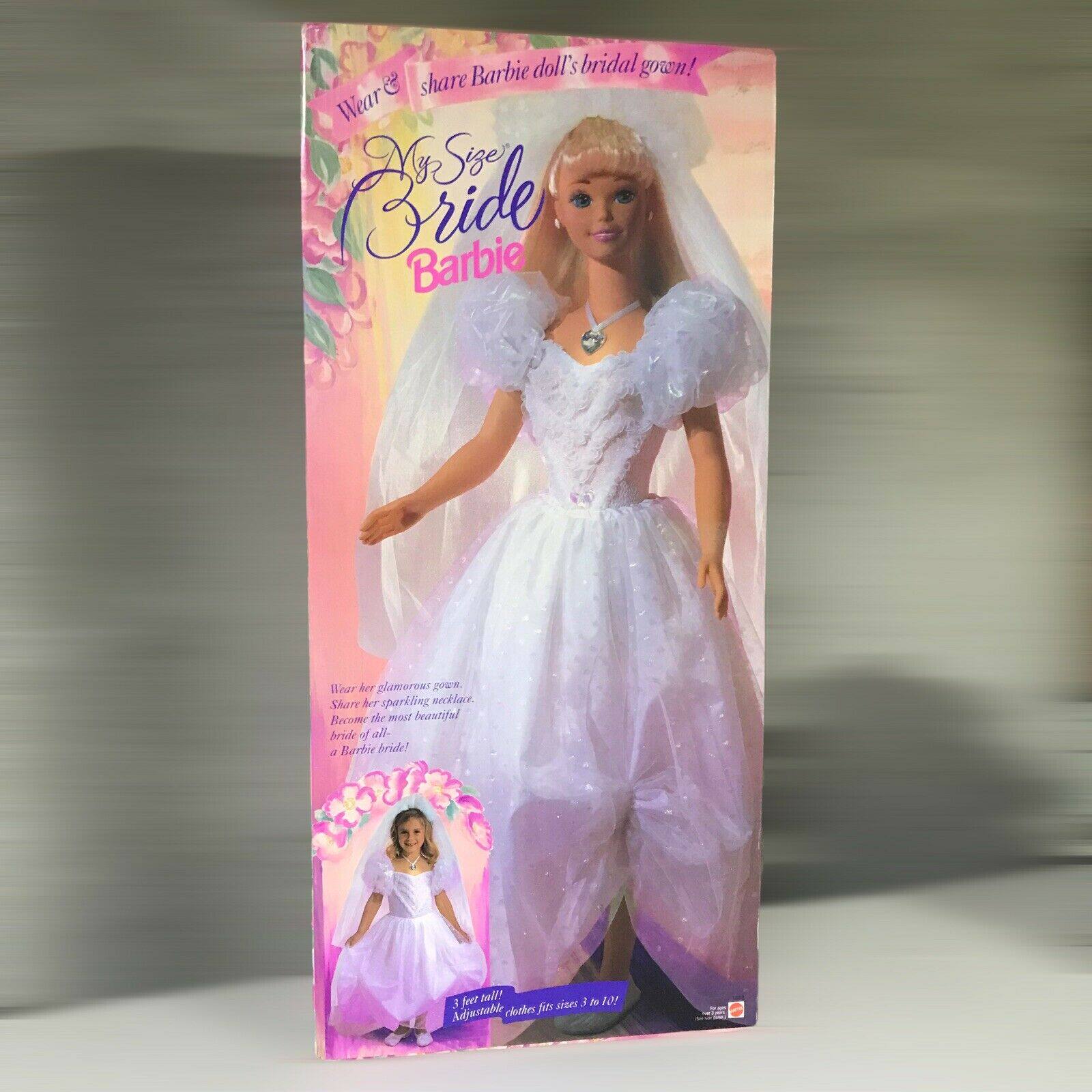 发 Barbie My Size Bride Blonde 1994 正品绝版新娘芭比娃娃