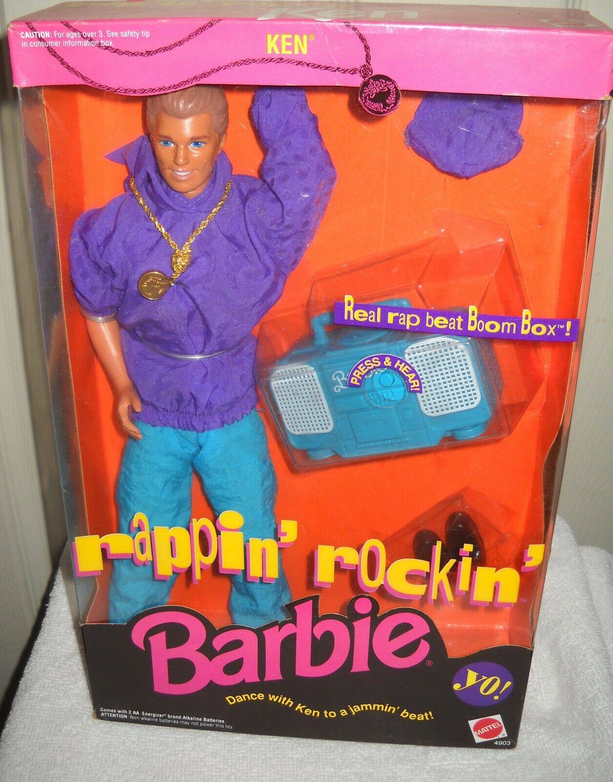 发 Barbie Rappin Rockin Ken 1991 正品绝版摇滚音乐肯娃娃