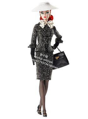预 Barbie Black White Tweed Suit Silkstone 2017 芭比ST 金标