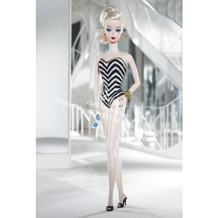 Barbie 50周年黑白泳装 Debut 2008 芭比ST Silkstone 预