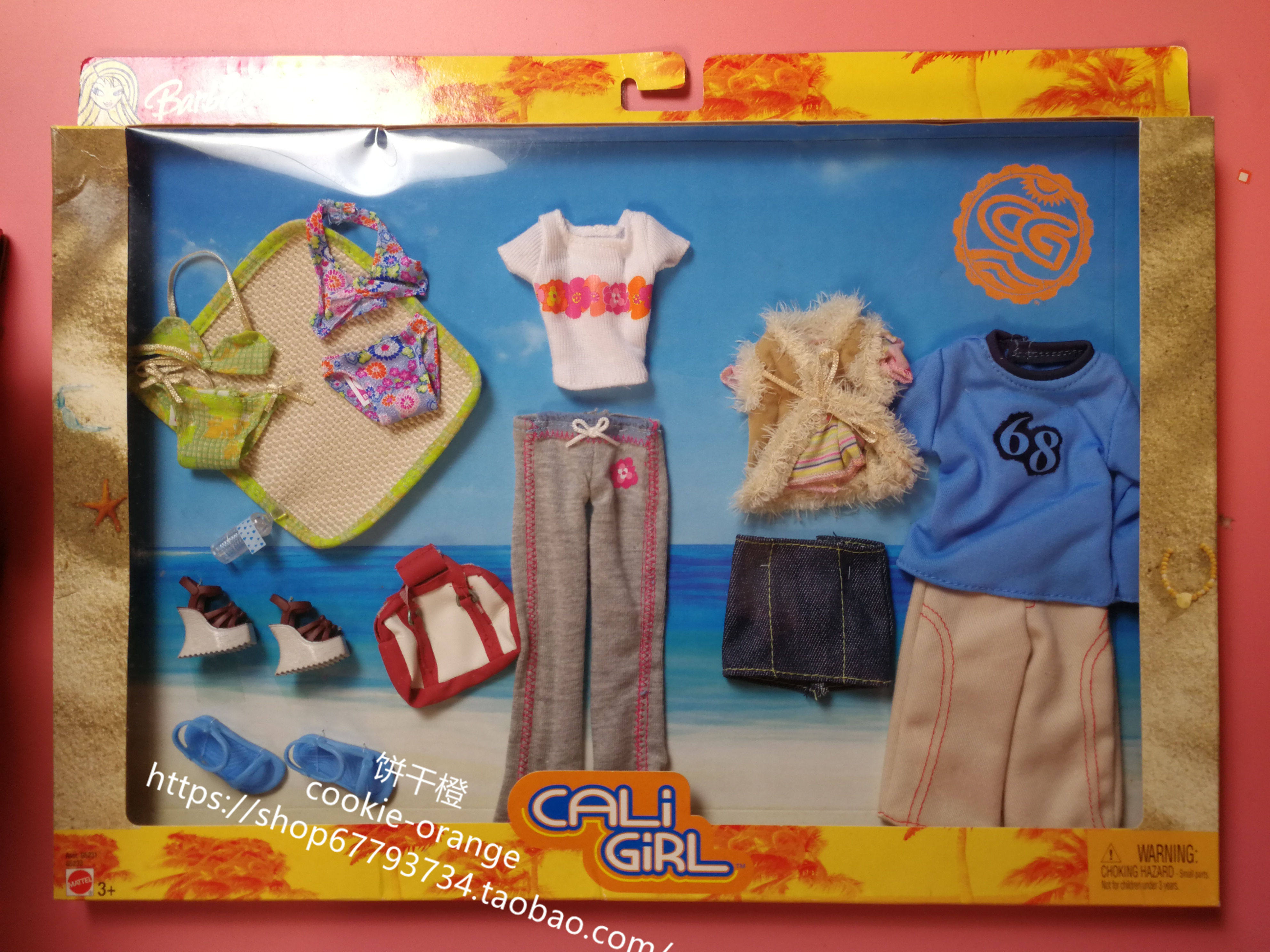 预 Barbie Cali Girl Fashion 1 2004 正品绝版海边冲浪芭比衣服
