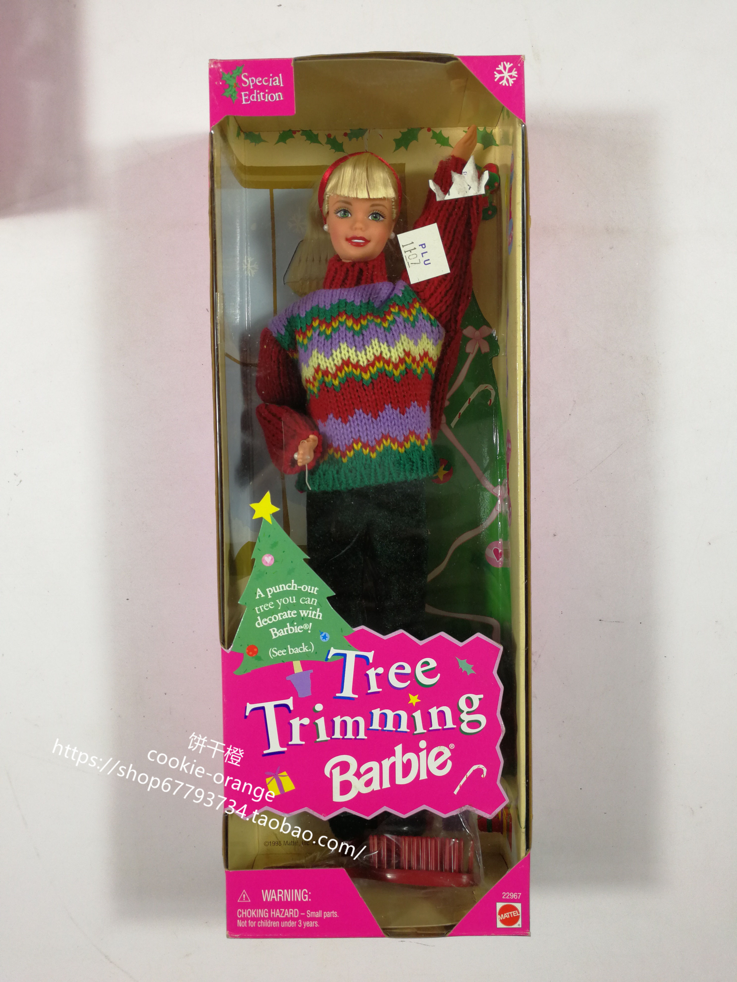 发 Barbie Tree Trimming 1998 齐刘海毛衣芭比娃娃
