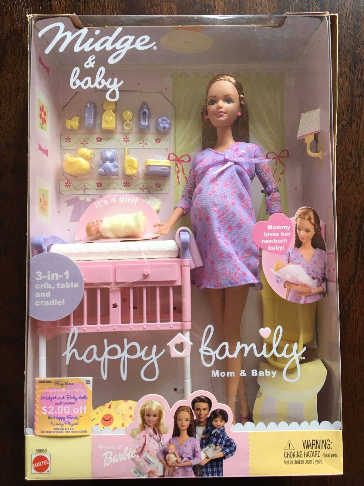 发 Barbie Happy Family Midge 快乐小家庭怀孕美芝孕妇 芭比