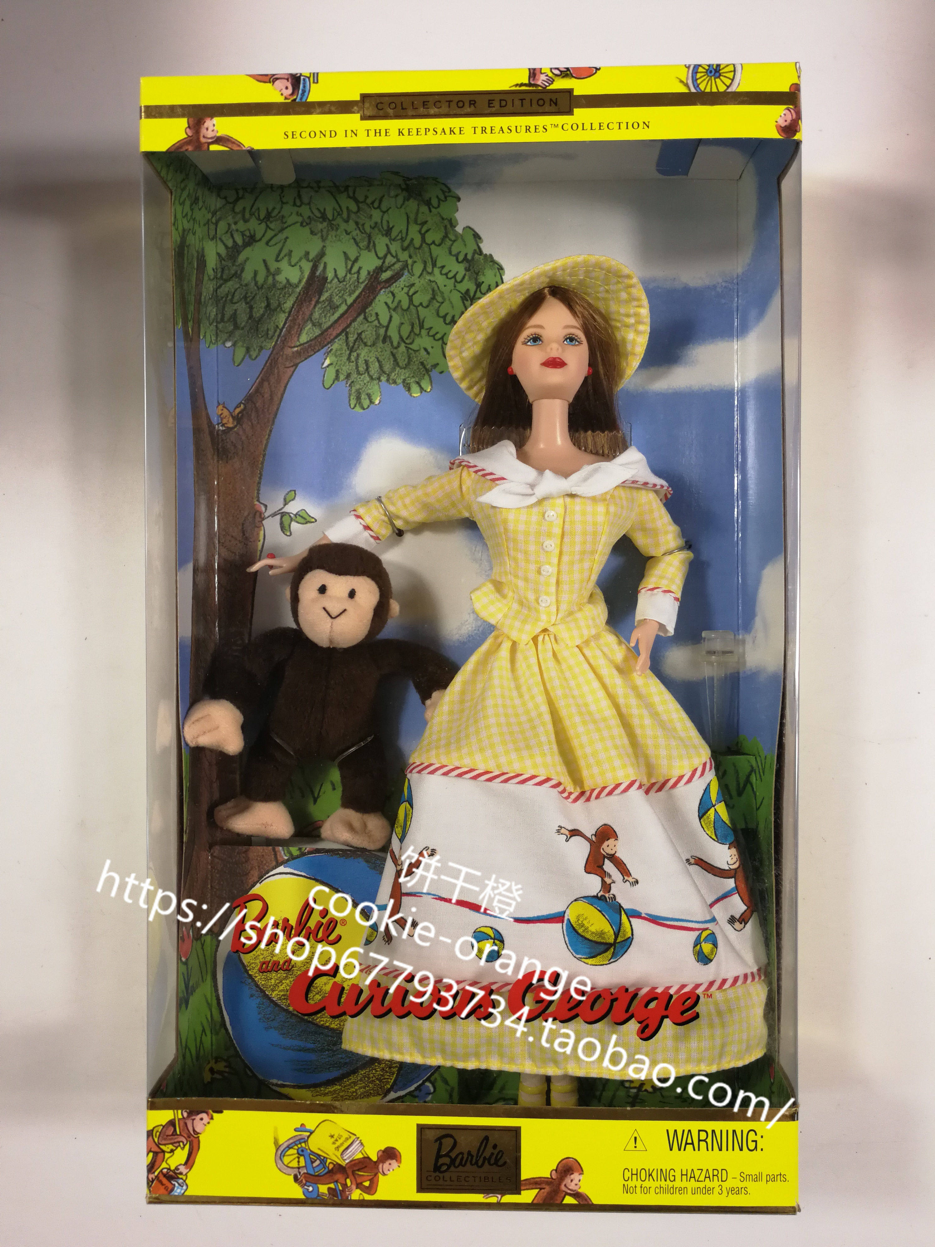 发 Barbie Curious George 2000 乔治猴芭比娃娃