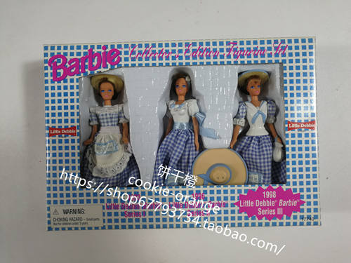 预 Barbie Little Debbie Figurine Set 1997 小戴比芭比迷你