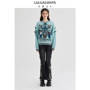 商场同款 套头针织衫 冬季 宽松设计感圆领长袖 新款 LULUALWAYS