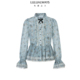 蓝色上衣 复古森系雪纺荷叶边衬衫 LULUALWAYS我爱露露26春季 新款