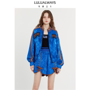 LULUALWAYS我爱露露新款 蓝色短外套 潮流休闲设计感时尚