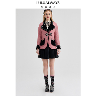 优雅设计感大翻领小香风短外套 LULUALWAYS 商场同款 冬季 新款