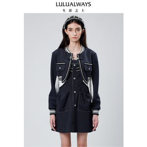 LULUALWAYS我爱露露 秋季新款休闲时尚拼接运动吊带连衣裙