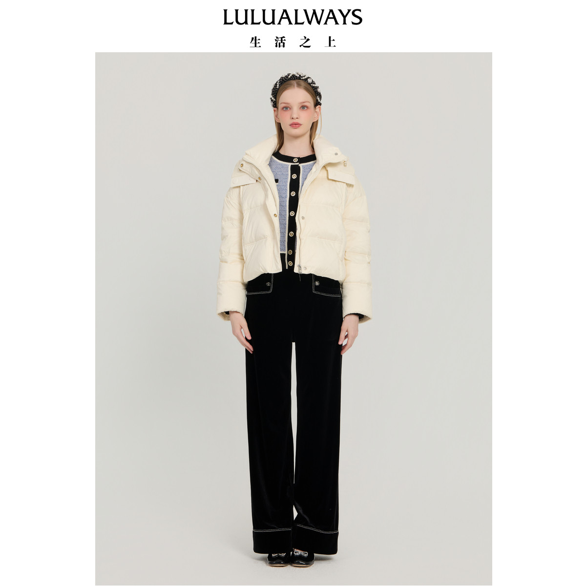LULUALWAYS我爱露露冬季连帽面包服宽松百搭潮流短款羽绒服