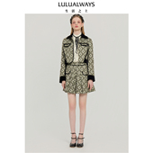 复古风小香风格 LULUALWAYS我爱露露25秋季 新款 收腰撞色翻领短外套