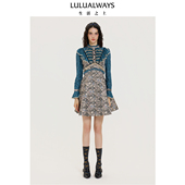 商场同款 25秋季 新款 LULUALWAYS 复古华丽蕾丝木耳边短款 连衣裙
