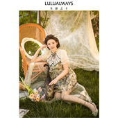 宫廷风华丽小众褶皱短款 LULUALWAYS我爱露露夏季 新款 连衣裙