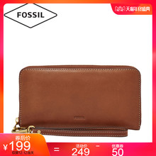 12号0点：199元包邮  Fossil新款女士纯色钱包牛皮长款手拿包钱包女7153