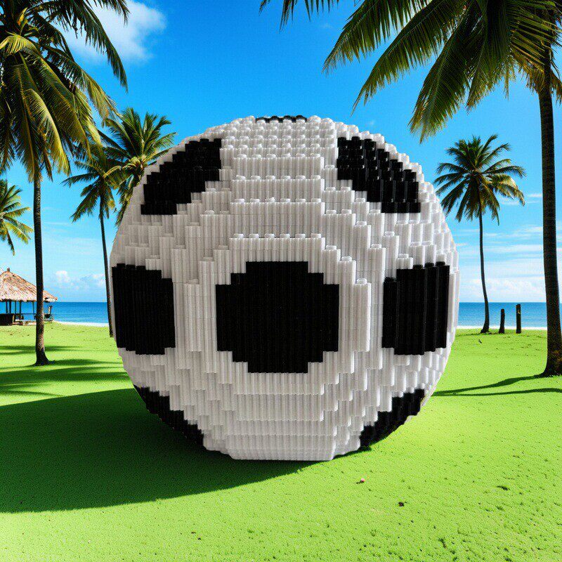 2025新款DIY足球模型积木益智解压拼装玩具客厅玄关摆件节日礼物