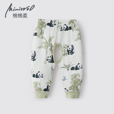 宝宝保暖开裆裤秋冬儿童加棉男婴儿睡裤家居裤冬季款1-3岁2棉棉柔