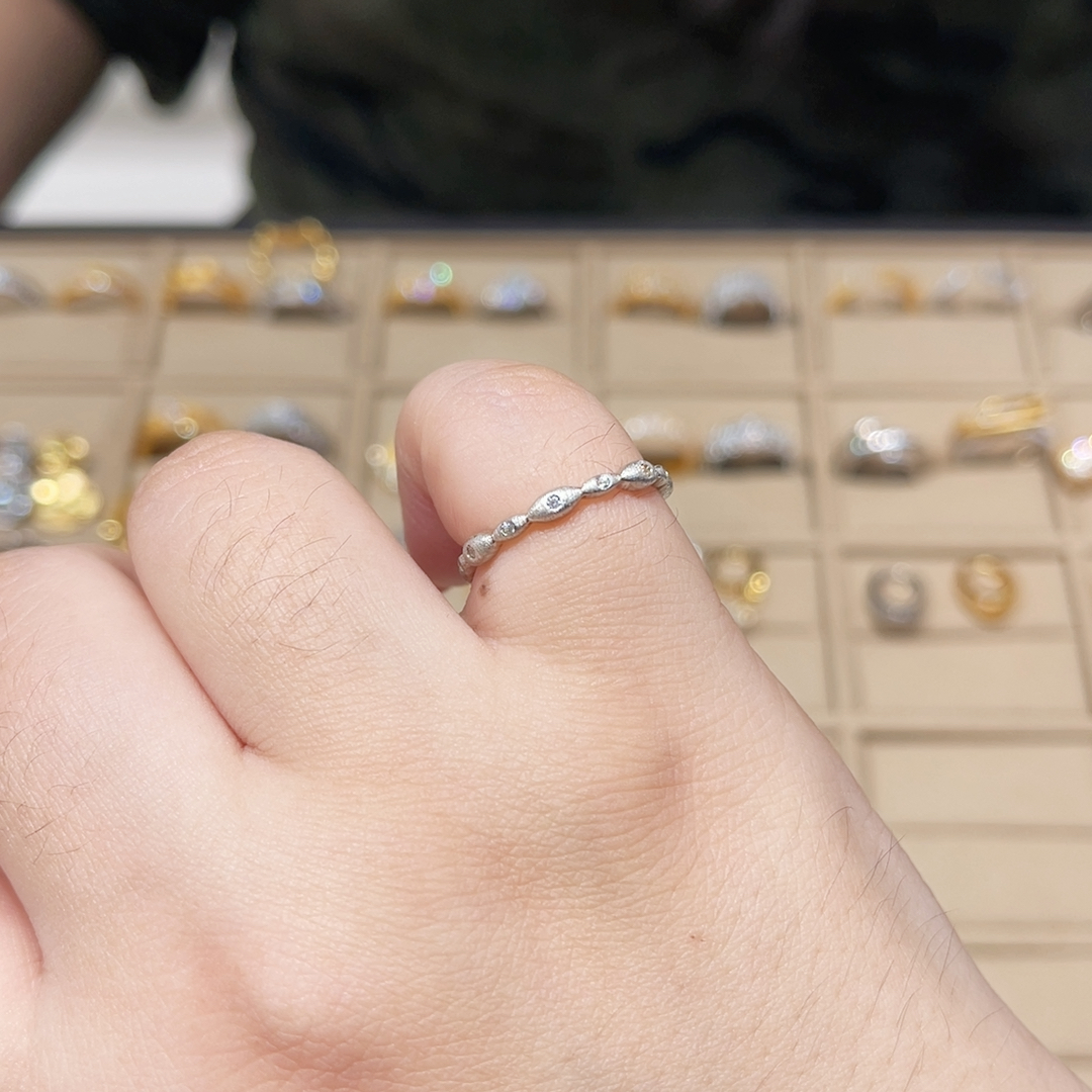 韩国原单叠戴细开口银戒指