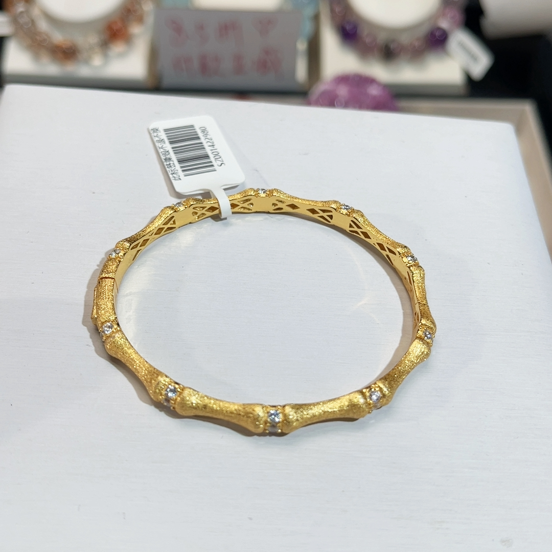 13 14手围金店同款925银布契拉提拉丝工艺手镯