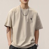 夏季 男短袖 潮牌宽松半袖 230G重磅精梳纯棉美式 简约体恤打底衫 上衣