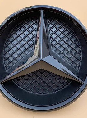 适用奔驰C180/C200/E2600/E300L/c63亮黑中网标志车头大标前车标