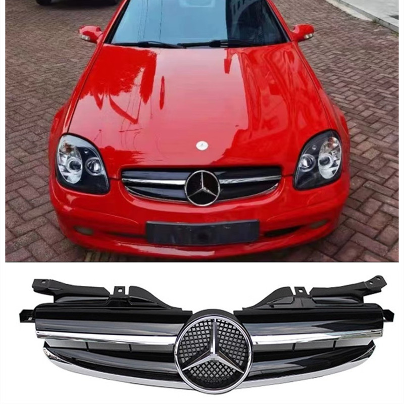 适用96-04款奔驰R170中网SLK200/230/320改装AMG大标中网进气格栅