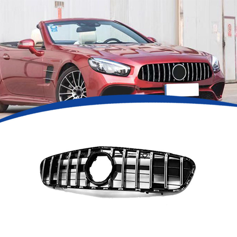 适用于17-20款奔驰R231 SL400 SL500改装GT竖条中网进气格栅面罩