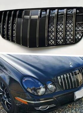 适用06-08款奔驰W211 E200 E260 E280 350改装GT竖条中网进气格栅