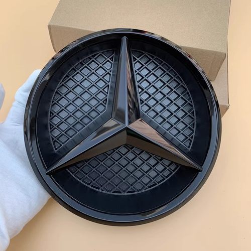 适用于奔驰GLK260ML300GL350/400/500亮黑中网标志车头大标前车标