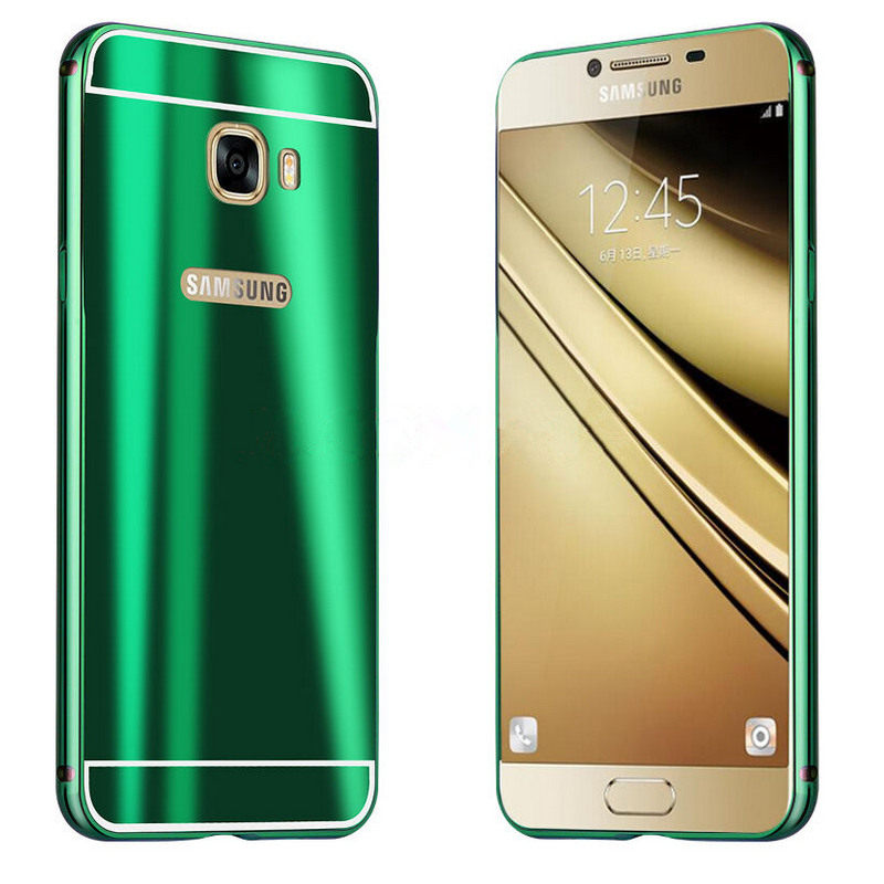 iy Ultra Slim Lightweight Aluminum Metal Bumper Dazzle Color Acrylic Back Cover Case for Samsung Galaxy C7 & Samsung Galaxy C5