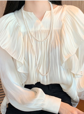 东大门6mm仿珍珠超长项链 百搭双层缠绕毛衣链复古多层旗袍配饰女