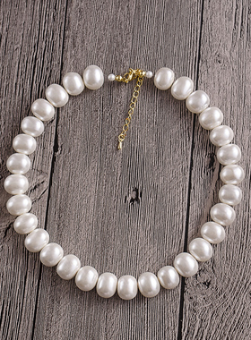 韩国夸张大珠锁骨项链