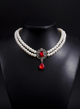 vintage仿珍珠双层短项链