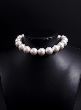 赫本风个性仿珍珠短项链