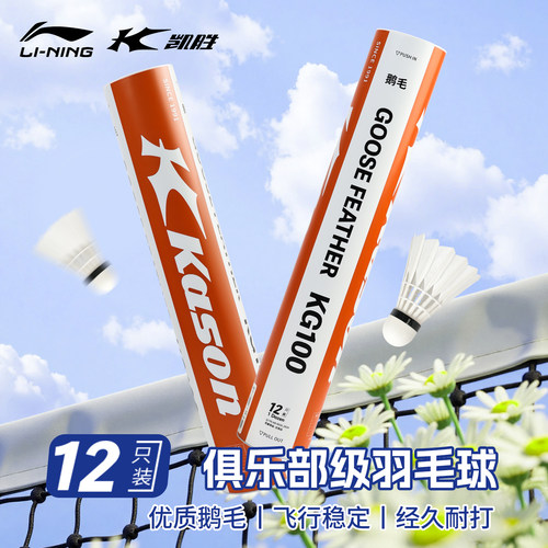 李宁羽毛球耐打稳定鹅毛G200G100
