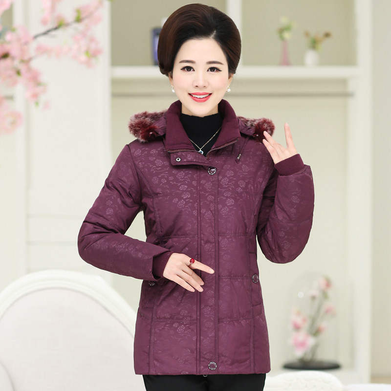 老年人羽绒服女60-70岁中老年女装冬装外套妈妈羽绒服短款奶奶装