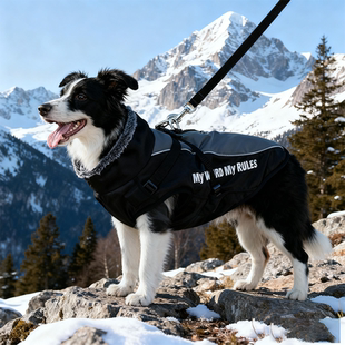 边牧犬衣服保暖冬季宠物衣服大型犬可牵引马甲防寒防风狗狗衣服
