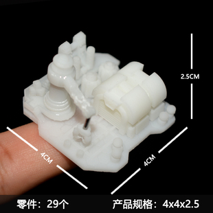 白模红色警戒红警2盟军基地电厂军工厂微缩模型微景观