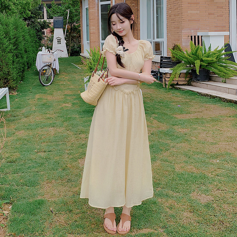 24夏季新款杏色韩版连衣裙238-8412-P105-K158,女装连衣裙,浙宝238