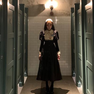 万圣节哥特修女cos服暗黑风连衣裙恐怖cosplay服装女裙子服饰穿搭