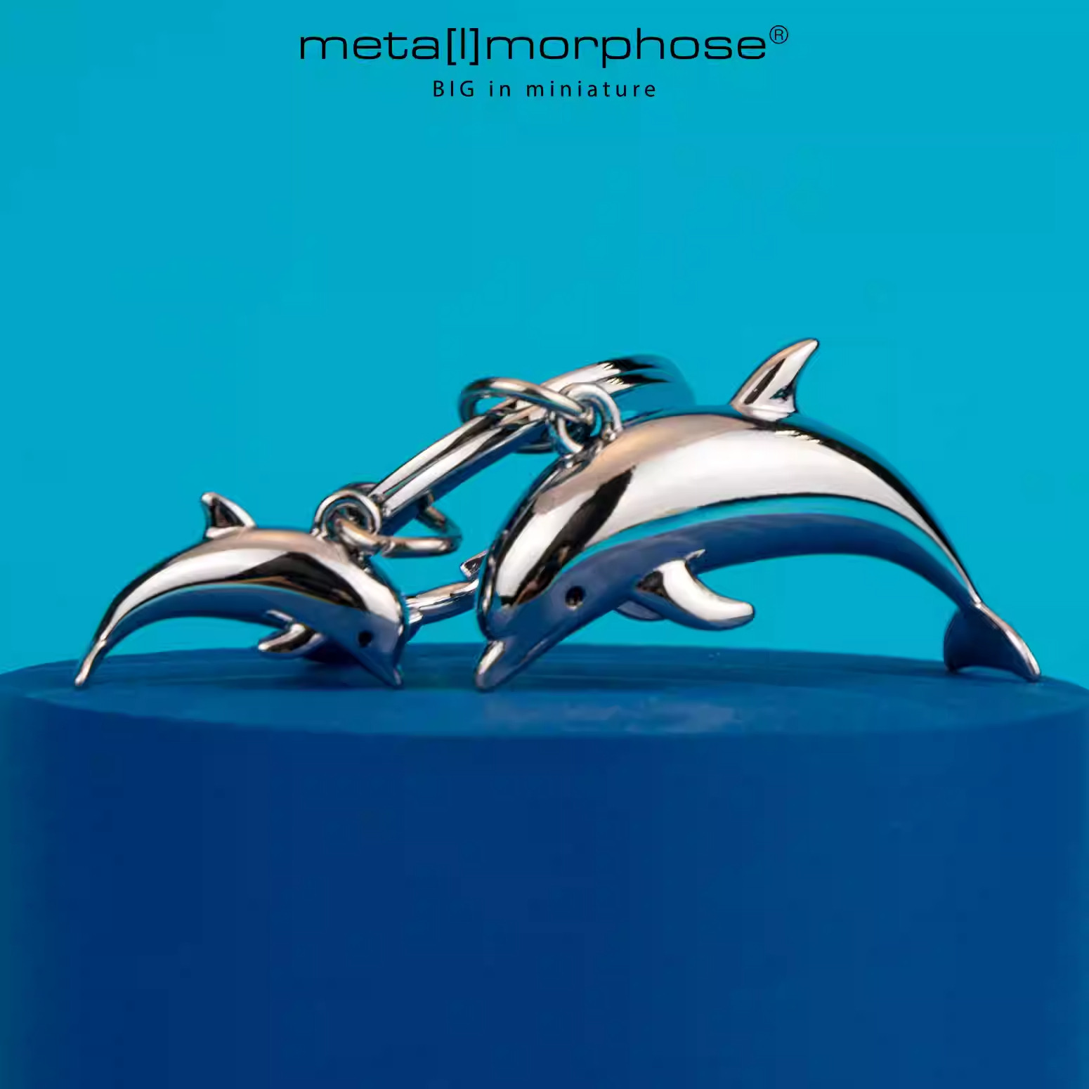 Metalmorphose海豚合金车钥匙扣挂件 治愈系动物创意可爱生日礼物