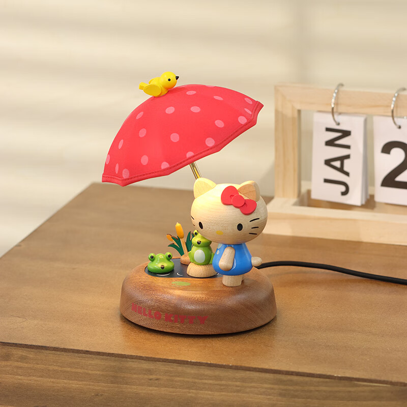 森活木趣HelloKitty木质充电氛围创意台灯小夜灯床头LED生日礼物